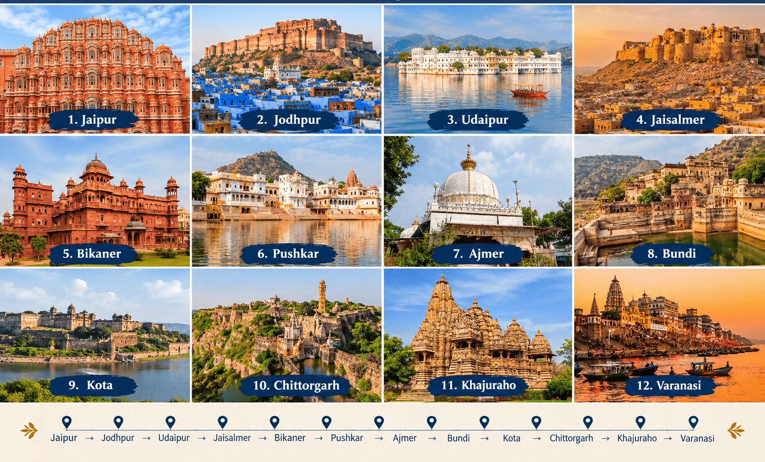 16-Day Rajasthan, Khajuraho & Varanasi Tour